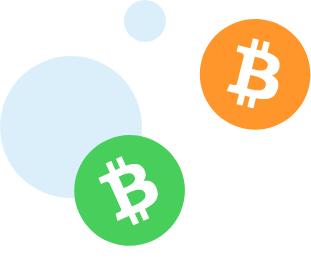 Various crypto-currency icon bubbles